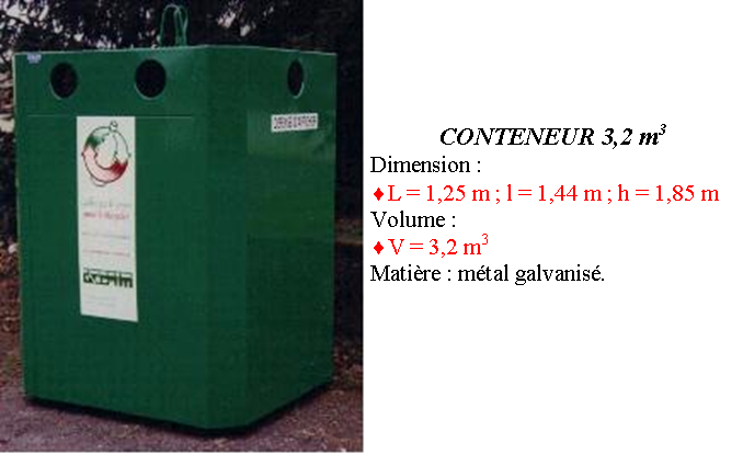 Conteneur fer recyclage verre